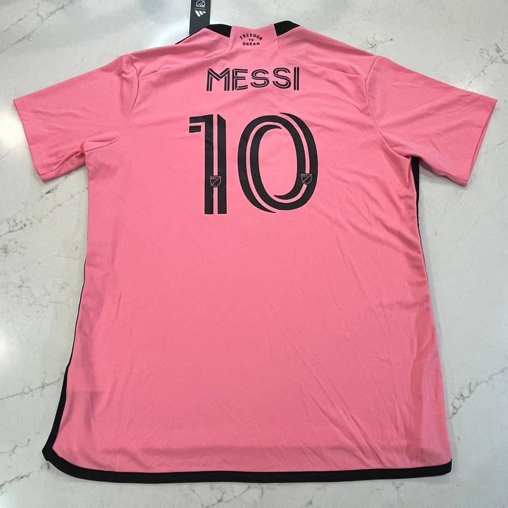 Adidas‎ NEW Inter Miami CF Home Jersey Messi #10 Mens XL Pink Polyester Slim Fit